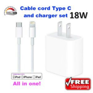 18W Fast Charger for iPhone 8 , X's , 11, 12, 13 & 14 series. Charger and cable
